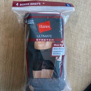 NWT 4 Hanes Large Ultimate Stetch Men’s Boxer Briefs